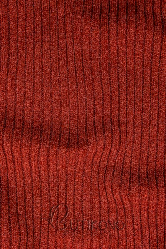Terakota pletené rolákové šaty