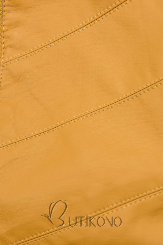 Žltá koženková bunda