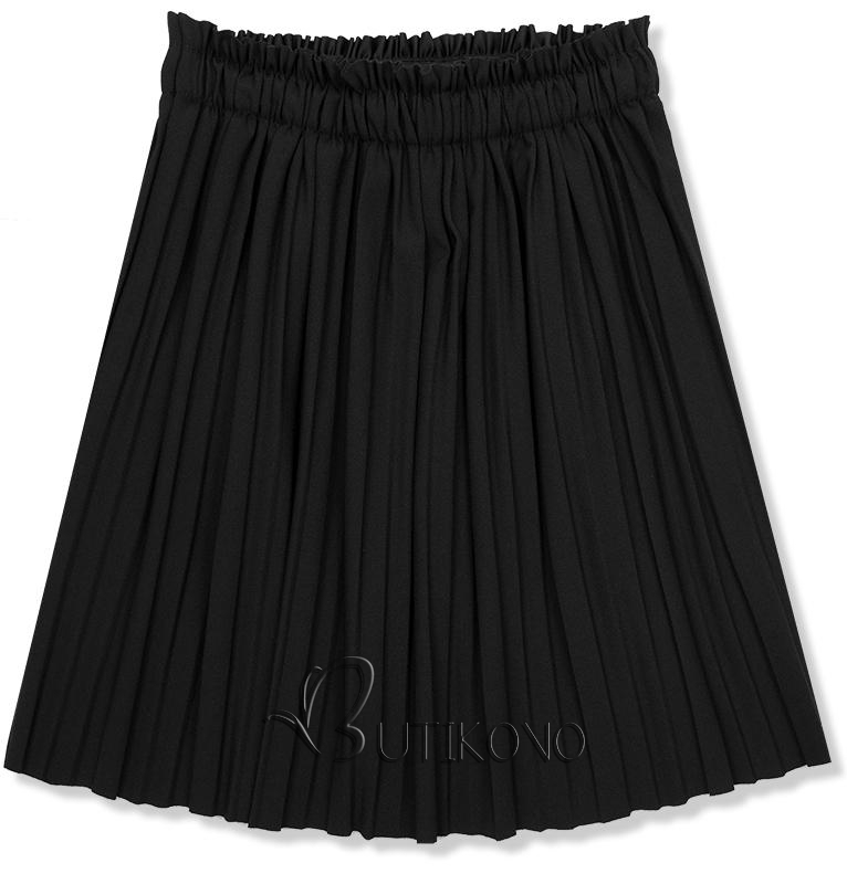 Čierna krátka skladaná sukňa