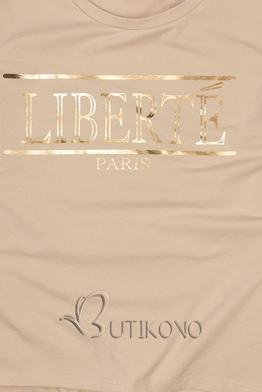 Béžové tričko Liberté Paris