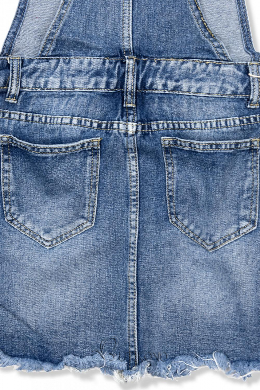 Modrá jeans sukňa na traky