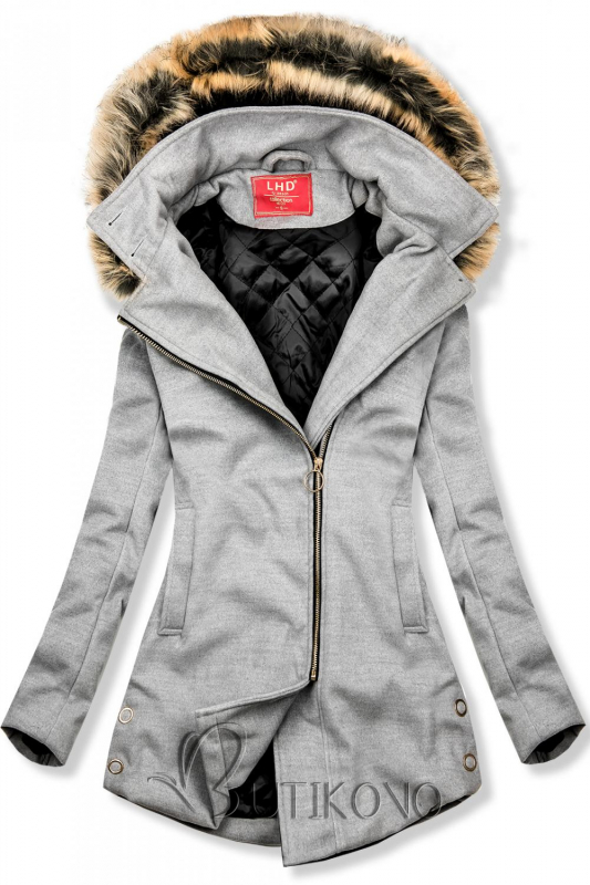 Svetlosivý kabát na obdobie jeseň/zima