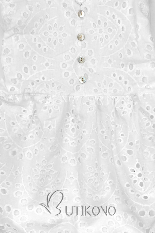 Biele šaty s perforovanou výšivkou