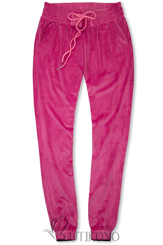 Ružové nohavice so šnurovaním v páse