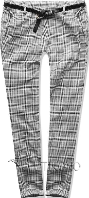 Sivé kárované nohavice