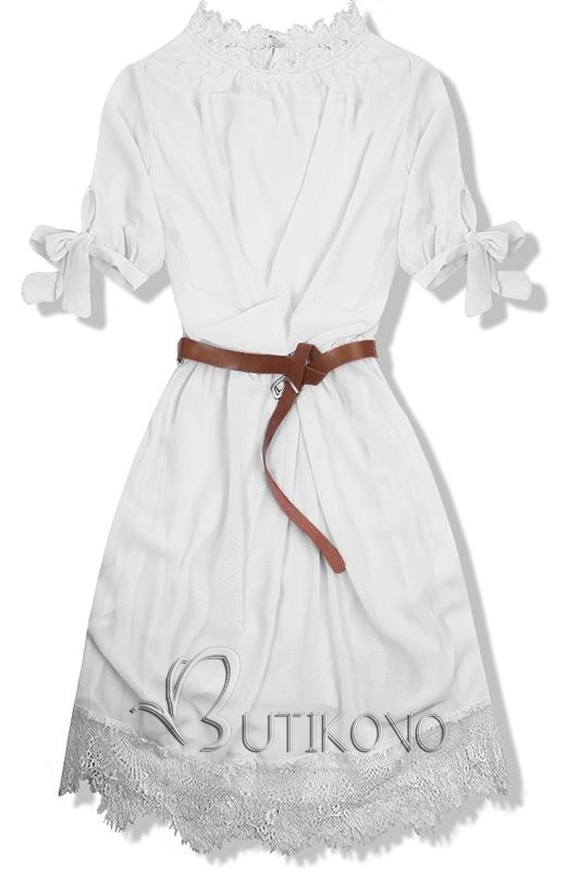 Biele šaty s opaskom