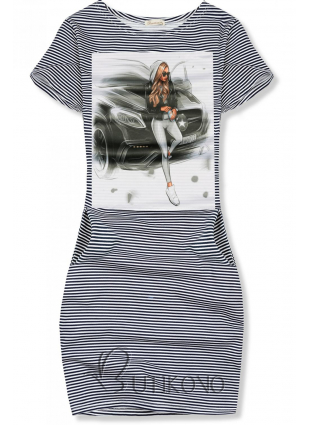 Pruhované šaty Girl & car IV.