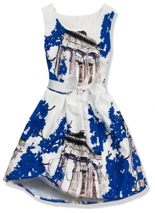 Bielo - modré šaty 1078