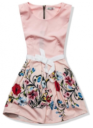 Ružové kvetinové šaty 101-5
