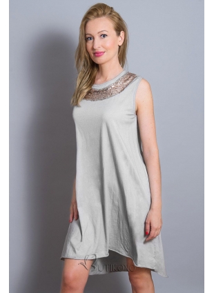 Sivé šaty B1014