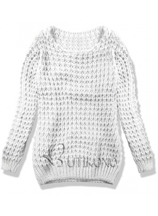 Biely pletený sveter LANA