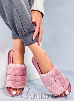 Ružové dámske papuče s gumou