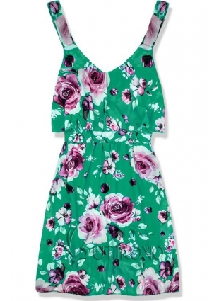 Zelené letné kvetinové šaty