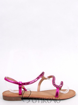 Ružové sandále s kryštálikmi