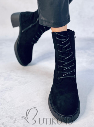 Topánky na zips a šnurovanie čierne