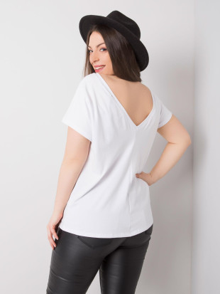 Biele plus size tričko z bavlny