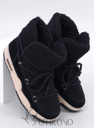 Snehule v štýle sneakers čierne
