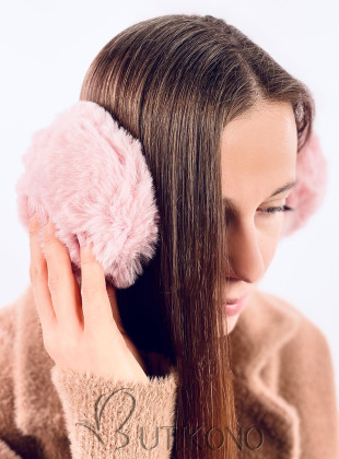 Ružové zimné kožušinové chrániče uší