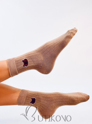 Kávovohnedé dámske ponožky TEDDY