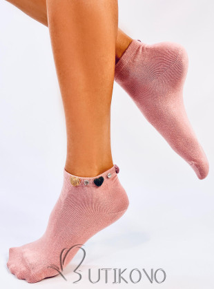 Ružové ponožky so srdiečkami