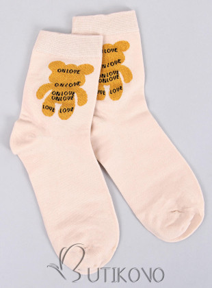 Krémové ponožky ON LOVE
