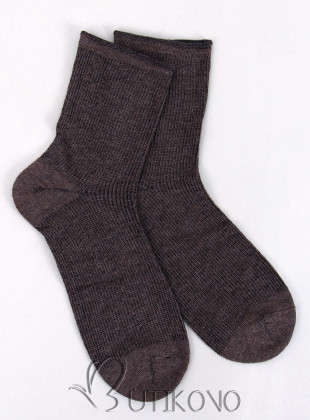 Hnedé hladké dámske ponožky