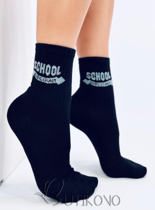 Čierne bavlnené ponožky SCHOOL