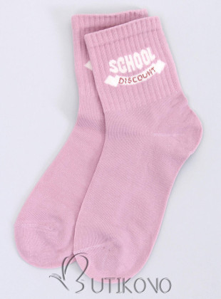 Ružové bavlnené ponožky SCHOOL