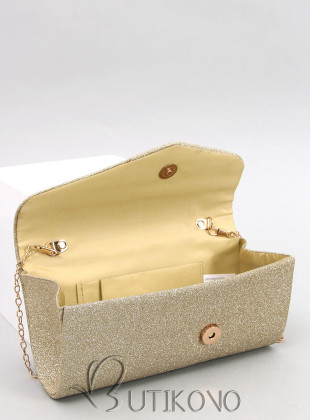 Zlatá lesklá formálna kabelka