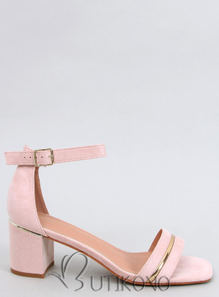 Svetloružové nízke elegantné sandále