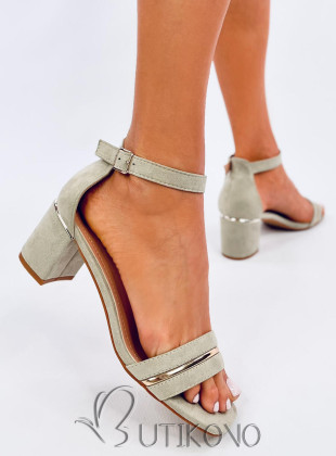 Mätovozelené nízke elegantné sandále