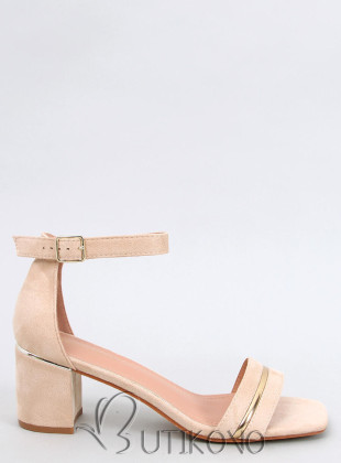 Svetlobéžové nízke elegantné sandále