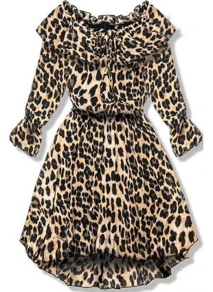 Hnedé šaty s leopardím vzorom