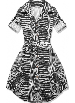 Čierno-biele šaty so vzorom