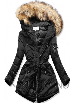Prešívaná zimná bunda čierna