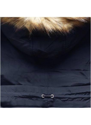 Prešívaná zimná bunda tmavomodrá