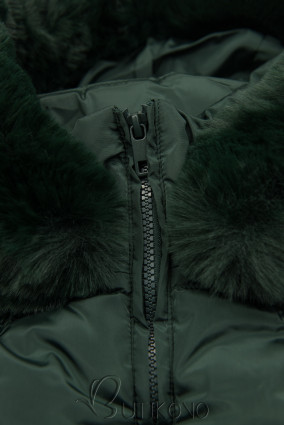 Tmavozelená prešívaná zimná bunda