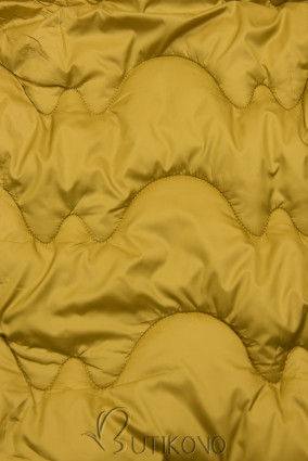 Žltá zimná bunda s prešívaním