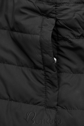 Obojstranná bunda so sťahovaním khaki/čierna