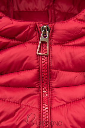 Tmavočervená bunda s elastickým pásom