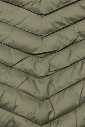 Olivovozelená bunda s elastickým pásom