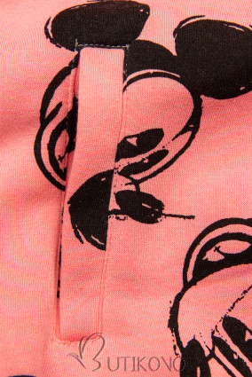 Lososovo-ružová tepláková súprava so vzorom