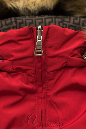 Červená prešívaná obojstranná bunda