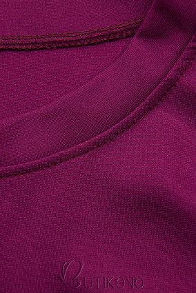 Purpurové mikinové šaty s čipkou