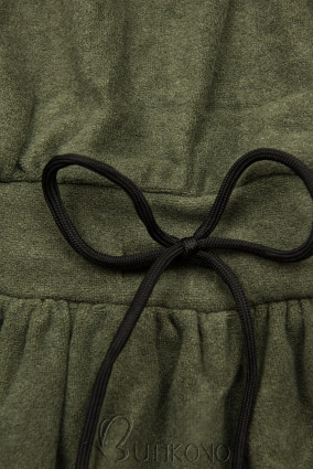 Army zelené krátke šaty s čipkou