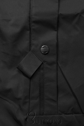 Prechodný plášť s opaskom čierny
