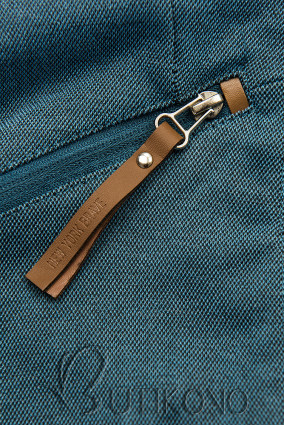 Jeans modrá predĺžená mikina so zipsami