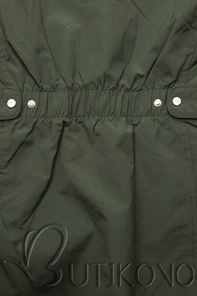 Obojstranná bunda so sťahovaním khaki/čierna
