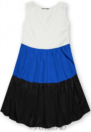 Letné šaty z viskózy biela/modrá/čierna
