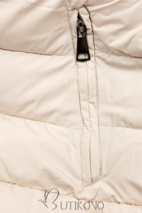 Obojstranná zimná bunda s kožušinou tmavomodrá/ecru